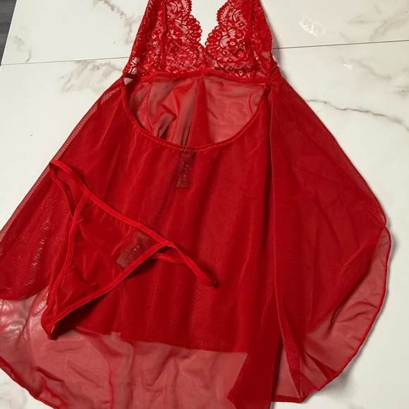 Dolled Up Red Lace Chemise - Picture 11 of 14